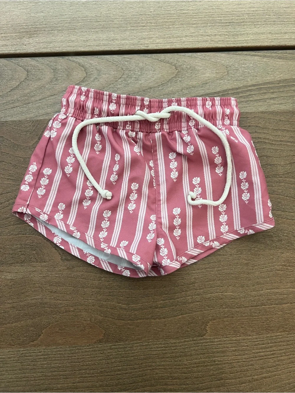 Minnow Red Stripe Swim Shorts with Drawstring